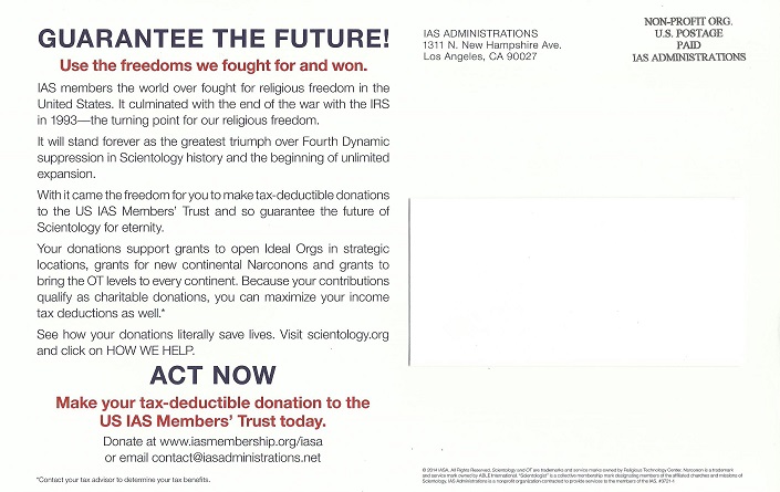 IAS Year End Promo Card back