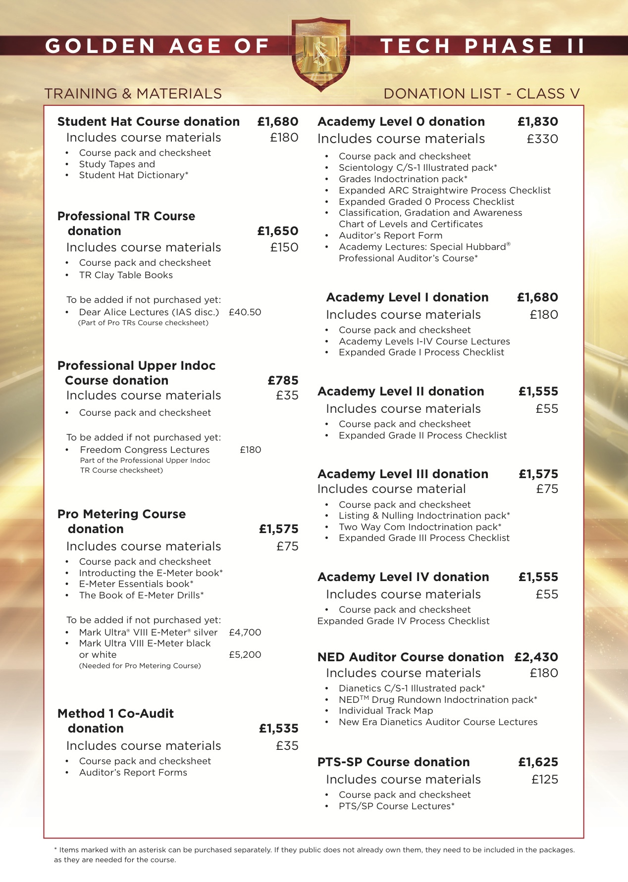 Scientology Grade Chart